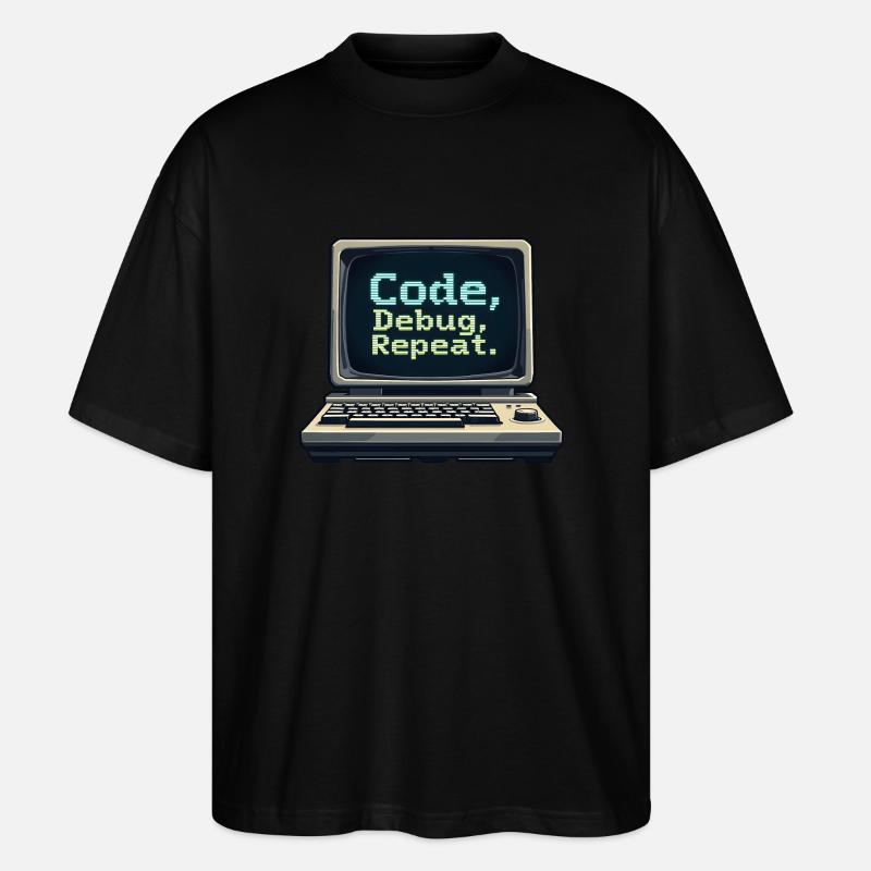 Code Debug Repeat - Software Engineer - Stanley/Stella Oversized Unisex Bio T-Shirt Blaster 2.0 - Schwarz