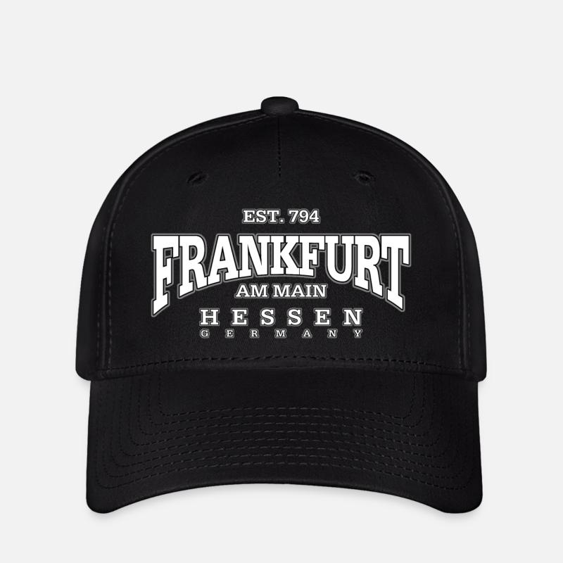 Frankfurt am Main (white) - Flexfit Cap - Schwarz