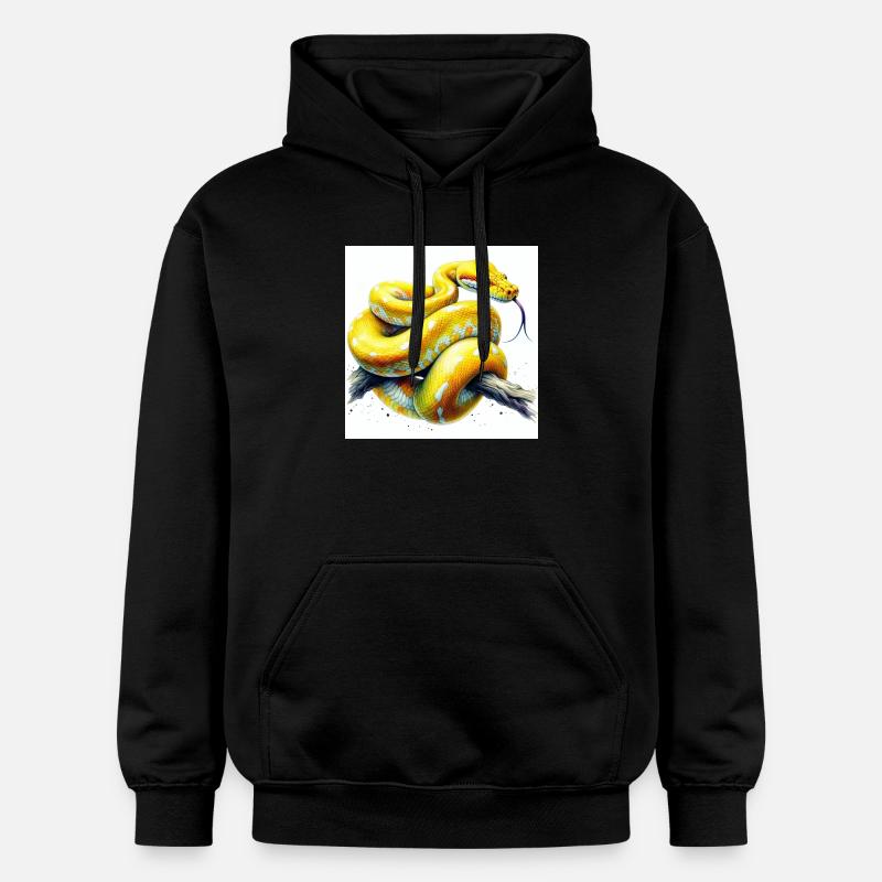 Python jaune - Sweat à capuche Softstyle® Gildan Unisexe - noir