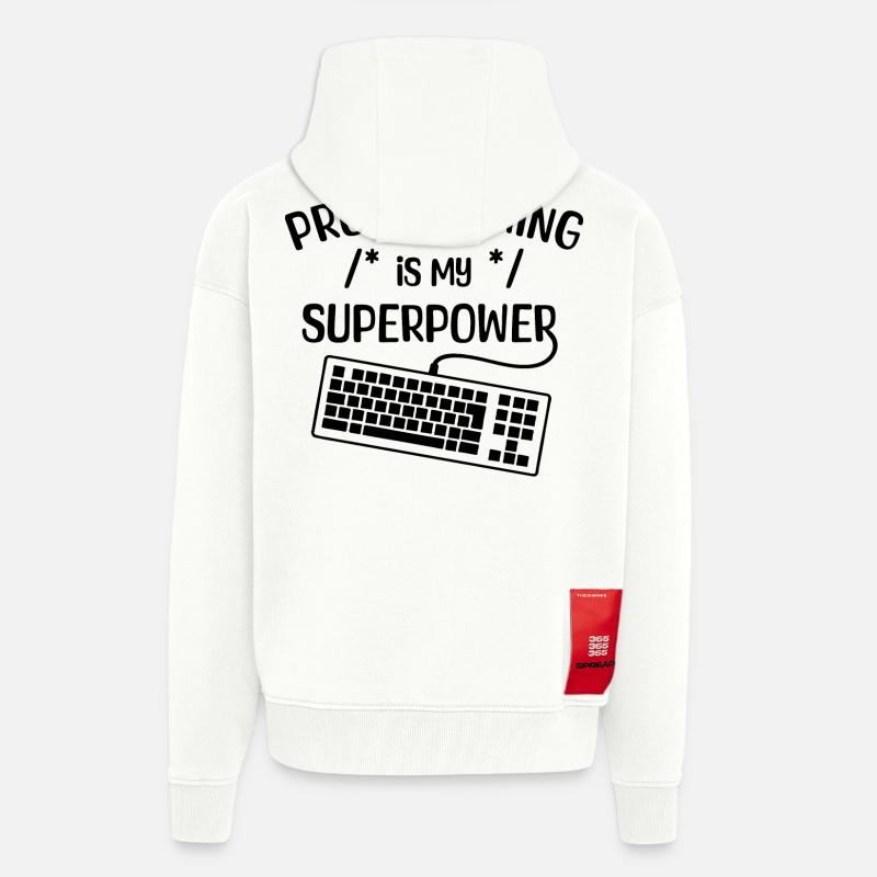 Computerfreak Statement Developer Programmierer - Zip Hoodie - made by SPREAD - OFF WHITE