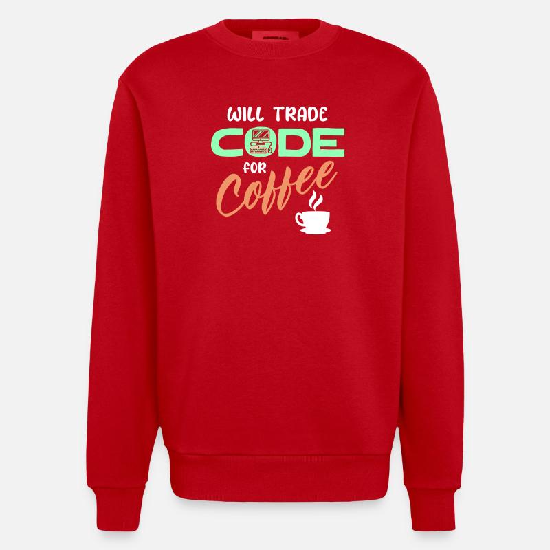 Programmierer Developer Code Statement Computer - Heavyweight Oversized Organic Crew Neck Made in EU - Rot