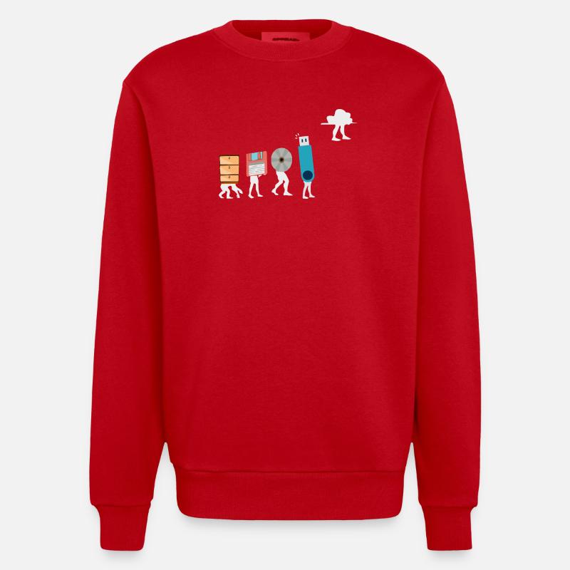 Cloud-Computing-Lustige Programmierer-Daten-KI-Software - Heavyweight Oversized Organic Crew Neck Made in EU - Rot