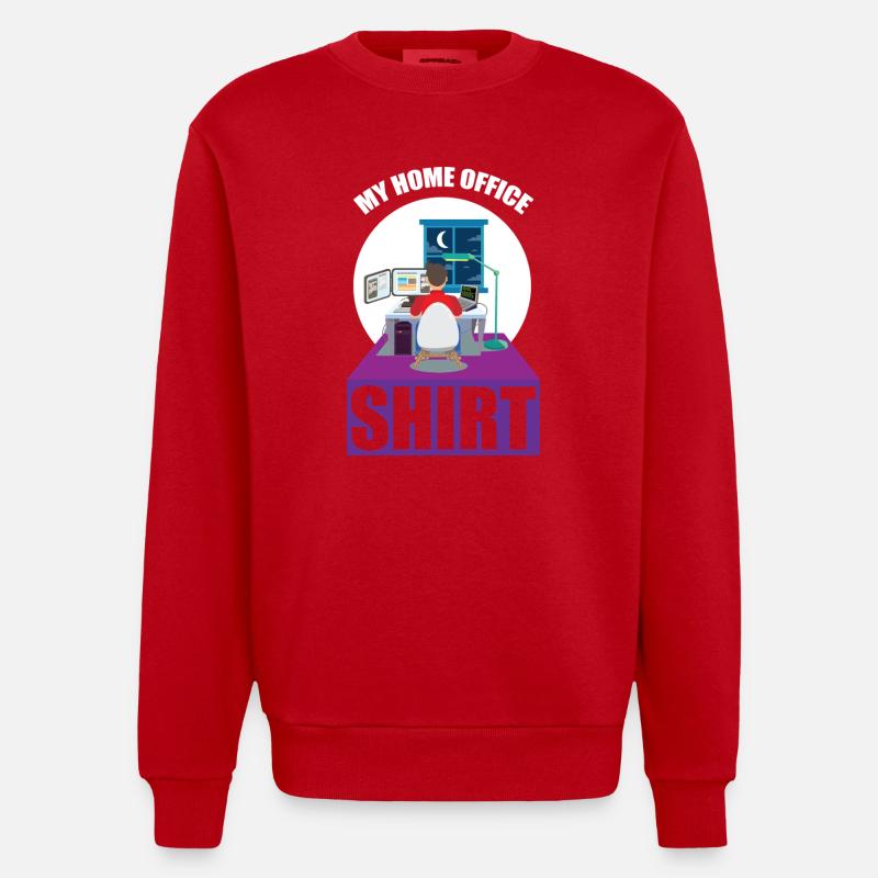 Night Shift Coder Programmer Desk Graphic - Heavyweight Oversized Organic Crew Neck Made in EU - Rot