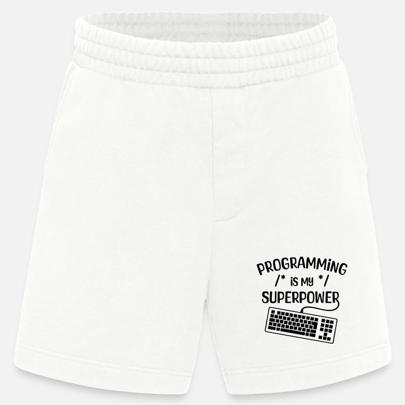 Computerfreak Statement Developer Programmierer - Heavyweight Shorts - made by SPREAD - OFF WHITE