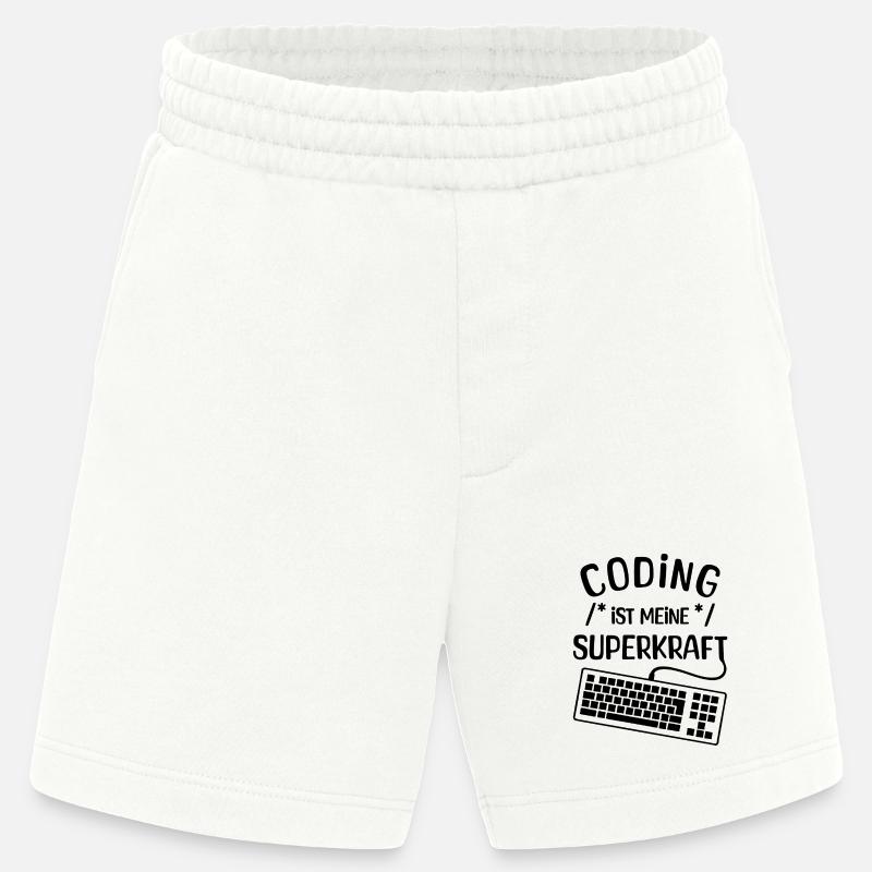 Computer Code Statement Developer Computergeek - Heavyweight Shorts - made by SPREAD - OFF WHITE