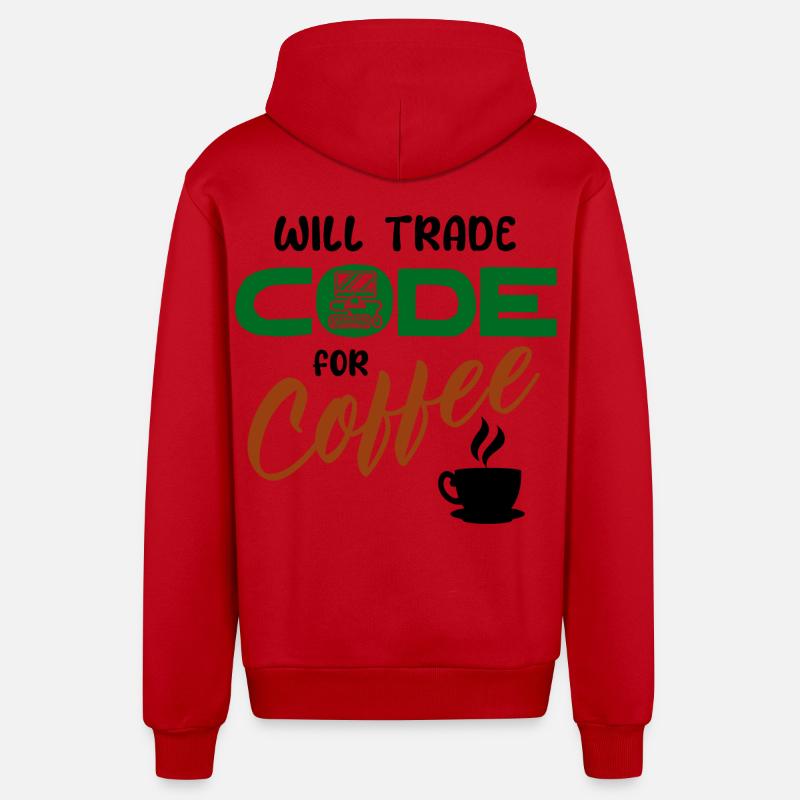 Code Statement Developer Computerfreak Informatik - Organic Relaxed Kapuzenjacke Made in EU - Rot