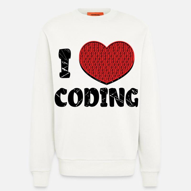Code Developer Skripting Debug Herz Statement - Sweatshirt - made by SPREAD - OFF WHITE