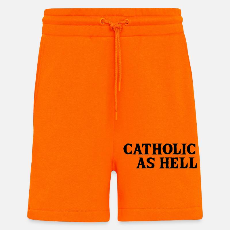 catholic as hell - Shorts - made by SPREAD - SUNSET ORANGE