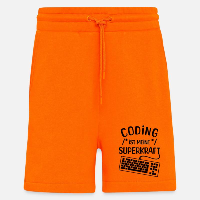 Computer Code Statement Developer Computergeek - Shorts - made by SPREAD - SUNSET ORANGE