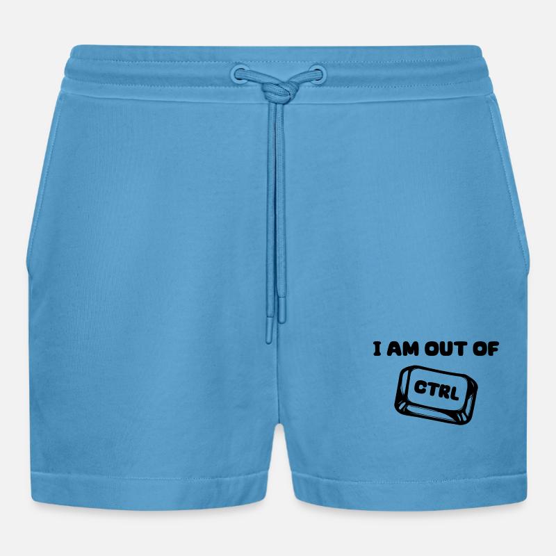 Softwareentwickler Developer Statement Code Debug - Organic Relaxed Cropped Shorts Made in EU - Sol Blue