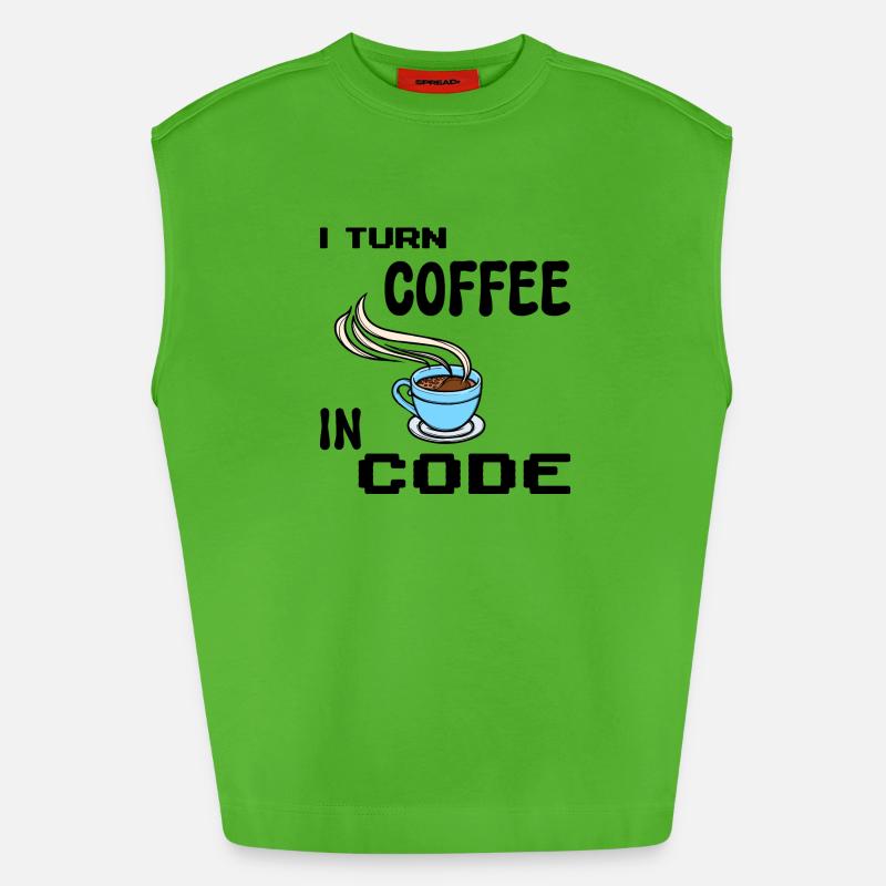 Code Programmer Scripting Statement Developer - Heavyweight Oversized Organic Tank Top Made in EU - Apple Neon