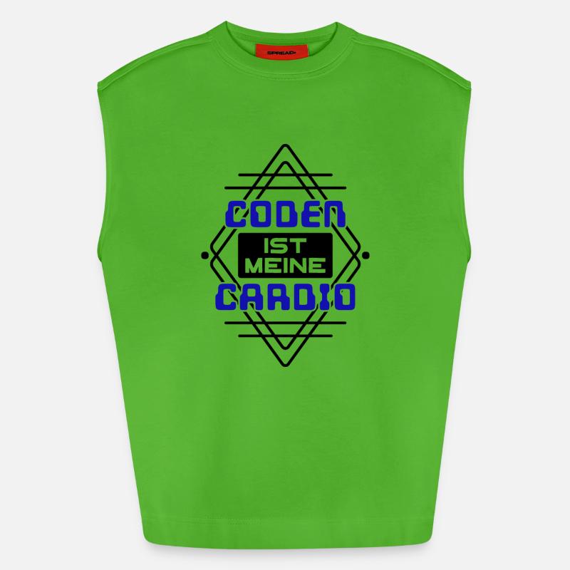 Software Developer Developer Cool Saying Coden - Heavyweight Oversized Organic Tank Top Made in EU - Apple Neon