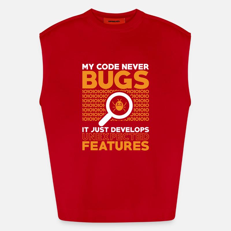 Programmer Developer Coder Code - Heavyweight Oversized Organic Tank Top Made in EU - red