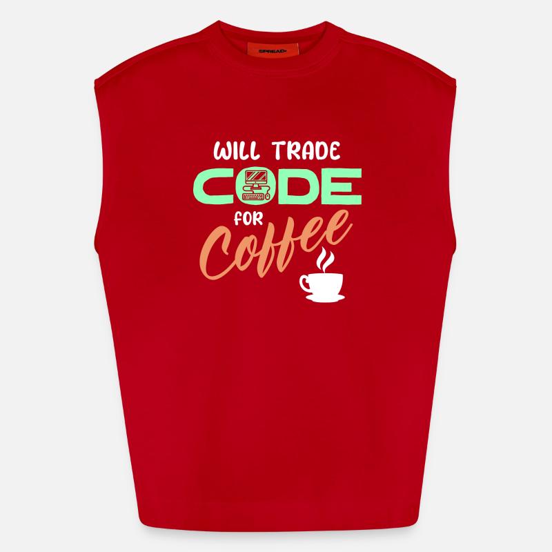 Programmierer Developer Code Statement Computer - Heavyweight Oversized Organic Tank Top Made in EU - Rot