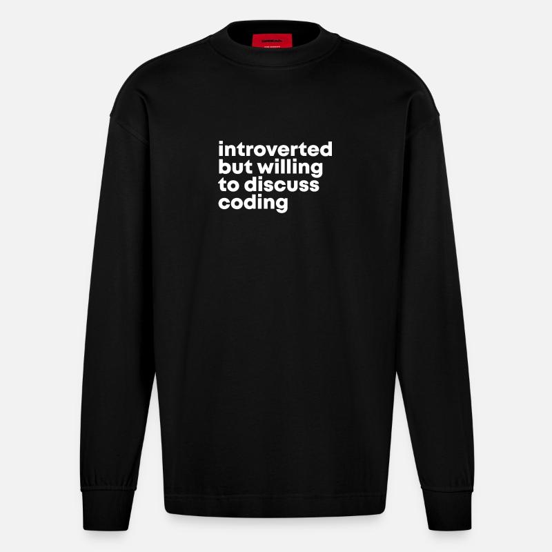 Coding Coding Coding - Heavyweight Oversized Organic Longsleeve Shirt Made in EU - SOLID BLACK