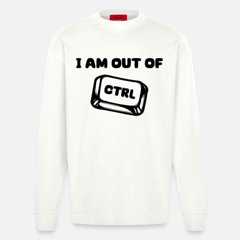 Softwareentwickler Developer Statement Code Debug - Heavyweight Oversized Organic Langarmshirt Made in EU - OFF WHITE