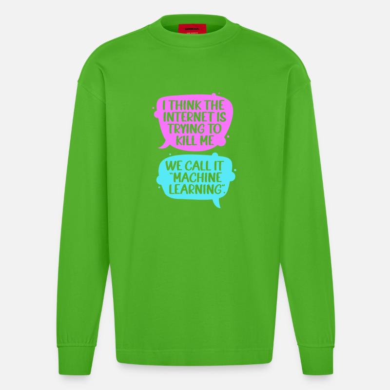 GPT Programmierer Coder - Heavyweight Oversized Organic Langarmshirt Made in EU - Apple Neon