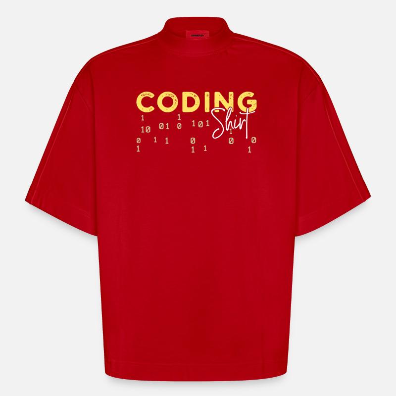 Coden Statement Developer Programmierer Skripting - Heavyweight Oversized Organic Boxy T-Shirt Made in EU - Rot