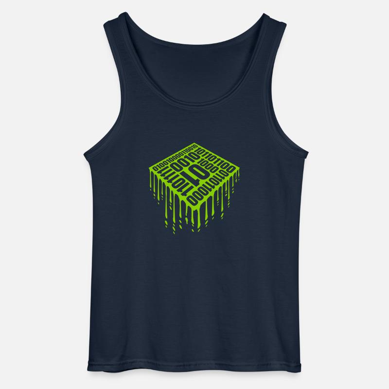 Binary Code Program Language - Gildan Men’s Tank Top - navy
