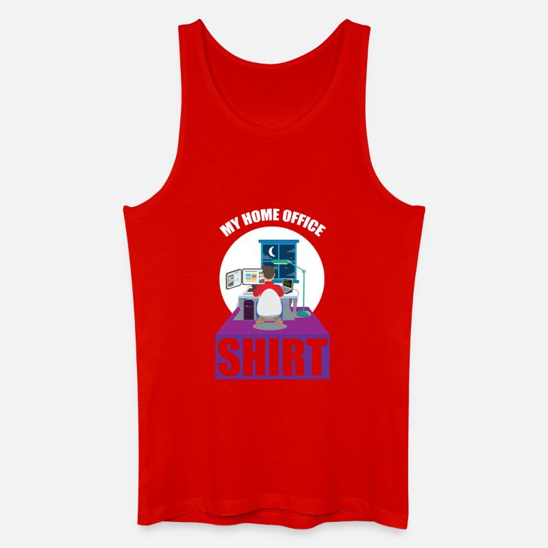 Night Shift Coder Programmer Desk Graphic - Männer Bio Tank Top - Rot