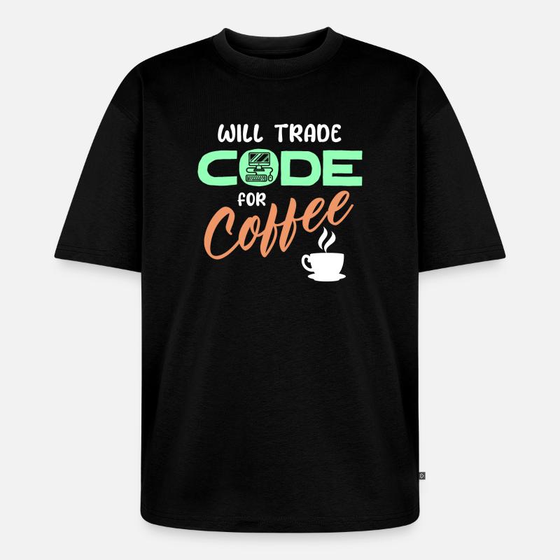 Programmierer Developer Code Statement Computer - Unisex Premium Oversized Bio T-Shirt - Schwarz