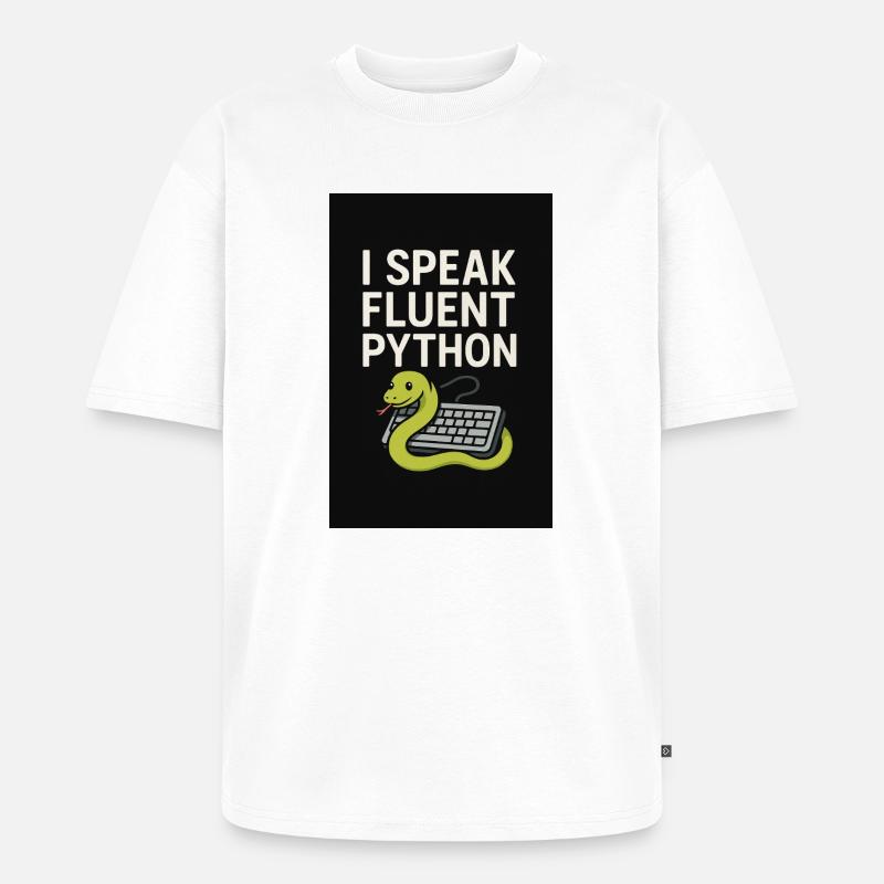 Python Coding Snake - Unisex Premium Oversized Organic T-Shirt - white