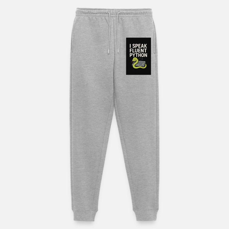 Python Coding Snake - Men's Premium Organic Joggers - heather grey