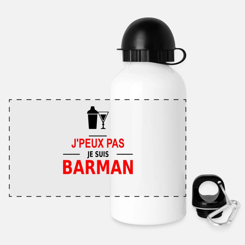 j'peux pas je suis barman - Panoramic Thermal Bottle with Lid 500 ml - white