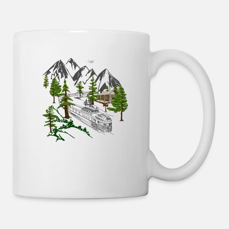 Train Railway Mountains - Mug - white