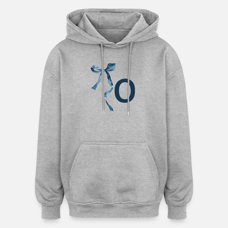 Monogramm oder Geschenkidee - Oversized Unisex Hoodie - Grau meliert