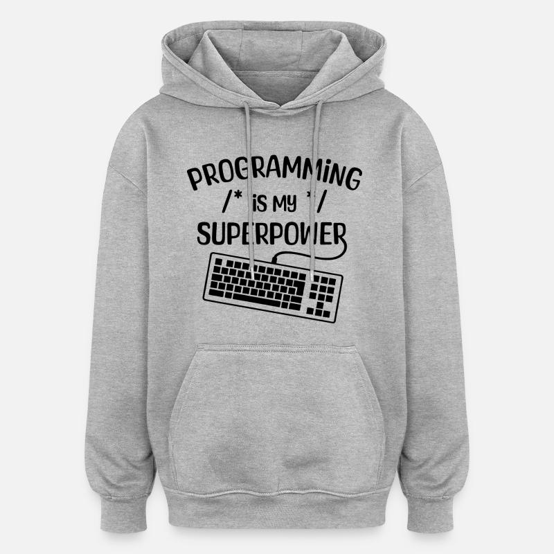 Computerfreak Statement Developer Programmierer - Oversized Unisex Hoodie - Grau meliert