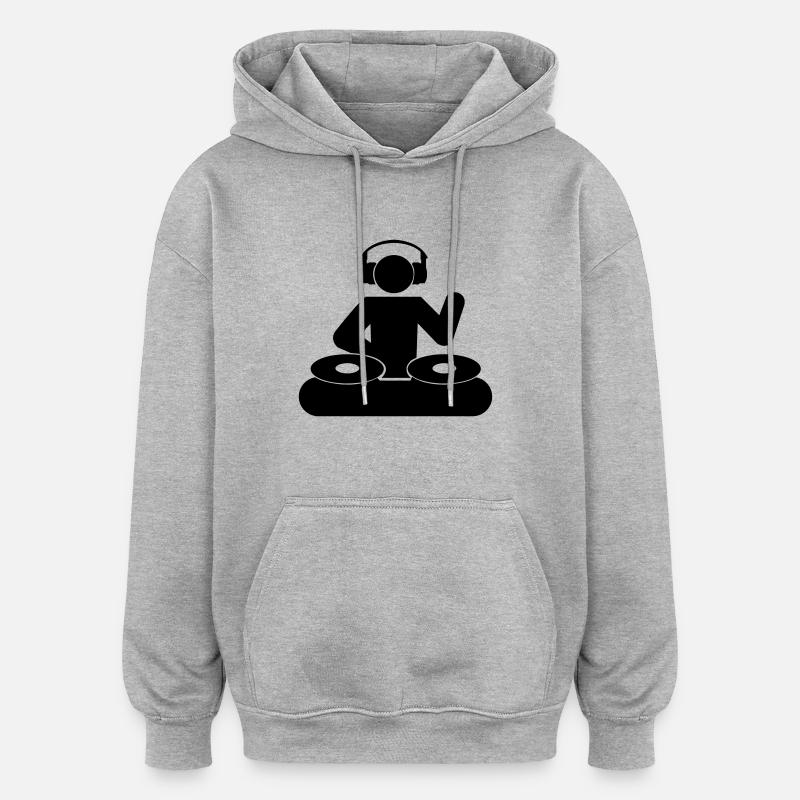 dj - Sudadera con capucha oversize unisex - gris jaspeado