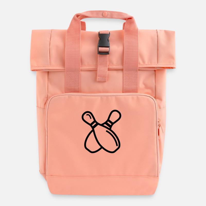 bowling pins - Roll Top Backpack with Two Handles - chintz rose