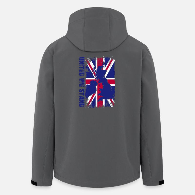 Union Jack Map Splash - Men’s Recycled Softshell Jacket Discoverer by Stanley/Stella - anthracite
