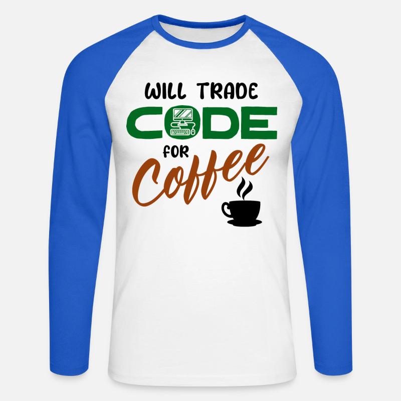 Code Statement Developer Computerfreak Informatik - Unisex Baseballshirt langarm - Weiß/Royalblau