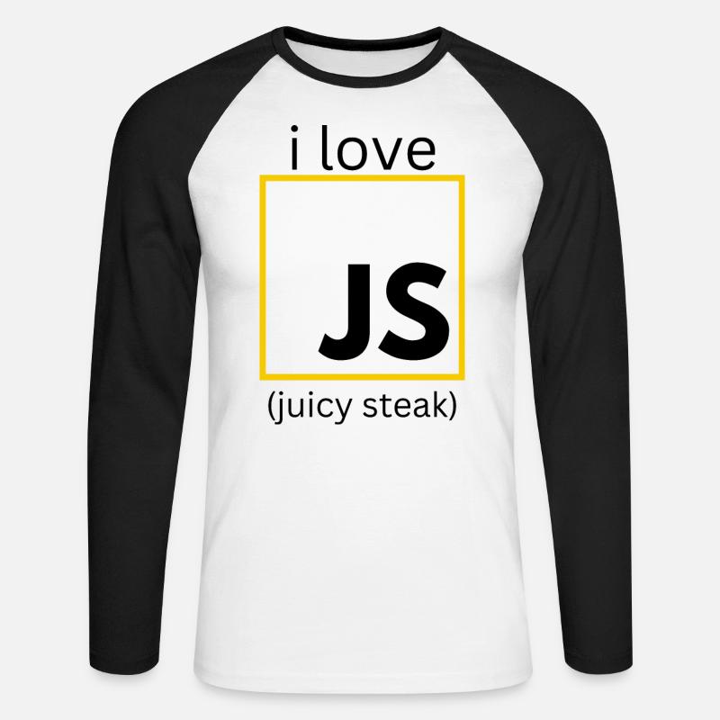 JavaScript web developer funny programming - Unisex Long Sleeve Baseball T-Shirt - white/black