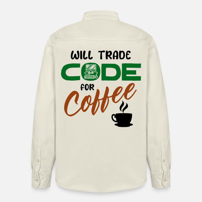 Code Statement Developer Computerfreak Informatik - Relaxed Fit Unisex Organic Hemd von Stanley/Stella - Natur