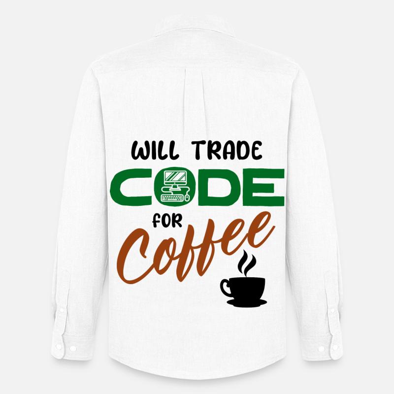 Code Statement Developer Computerfreak Informatik - Männer Oxford Hemd von Stanley/Stella - Weiß