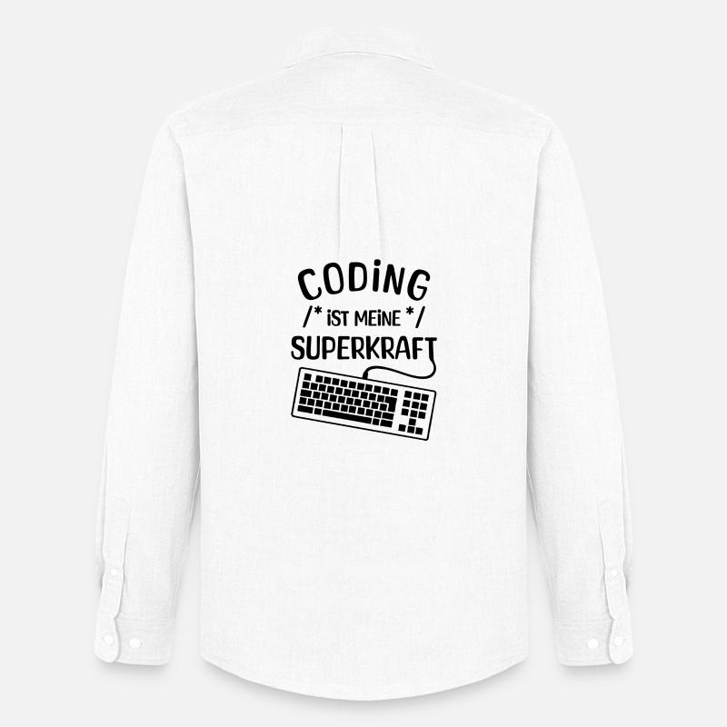 Computer Code Statement Developer Computerfreak - Männer Oxford Hemd von Stanley/Stella - Weiß