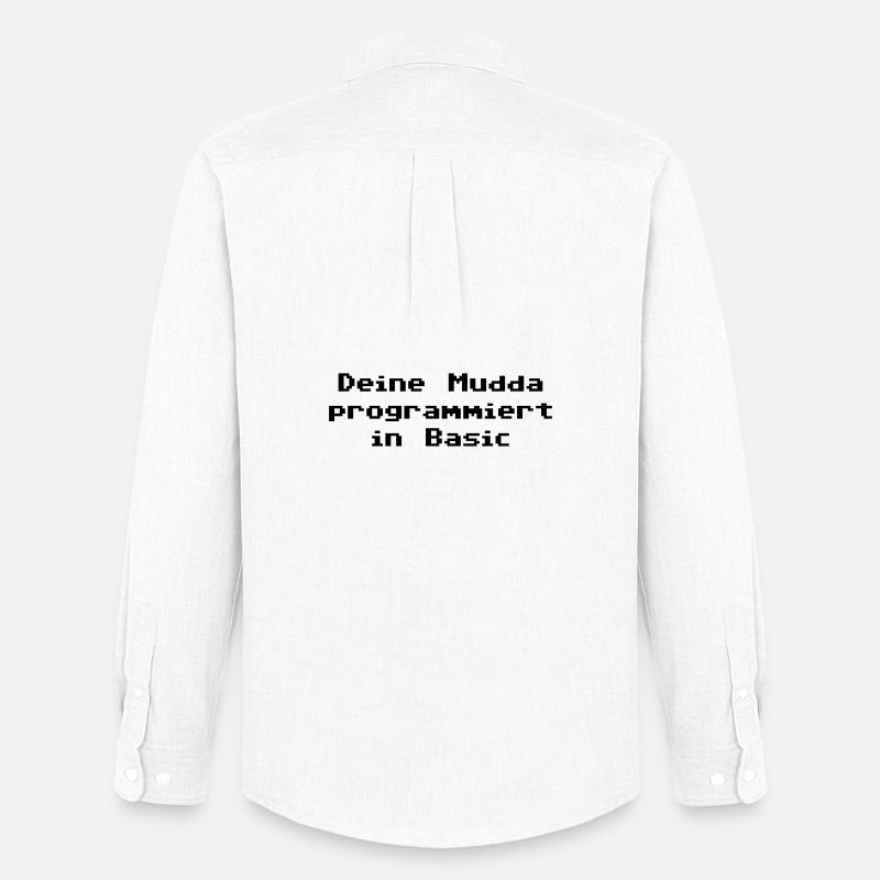 Deine Mudda programmiert in Basic - Männer Oxford Hemd von Stanley/Stella - Weiß