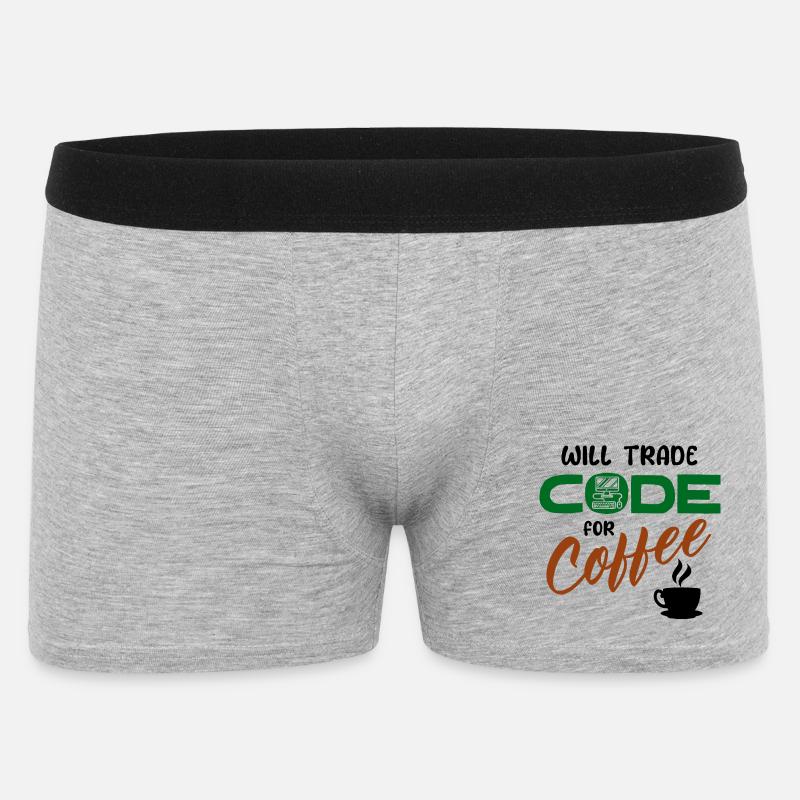 Code Statement Developer Computerfreak Informatik - Männer Boxer Shorts - Grau meliert