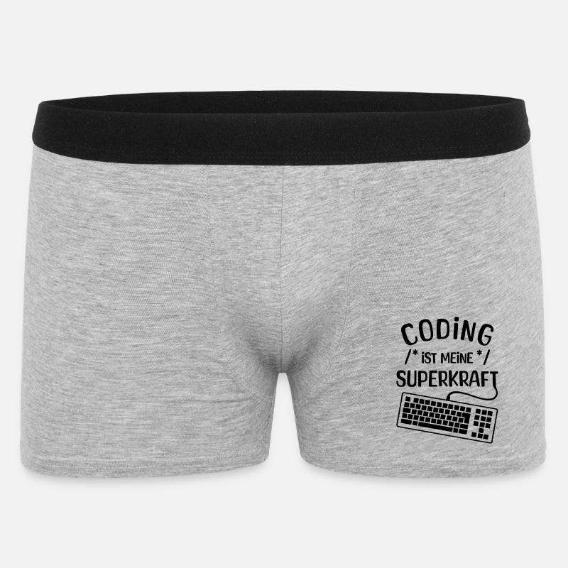 Computer Code Statement Developer Computerfreak - Männer Boxer Shorts - Grau meliert