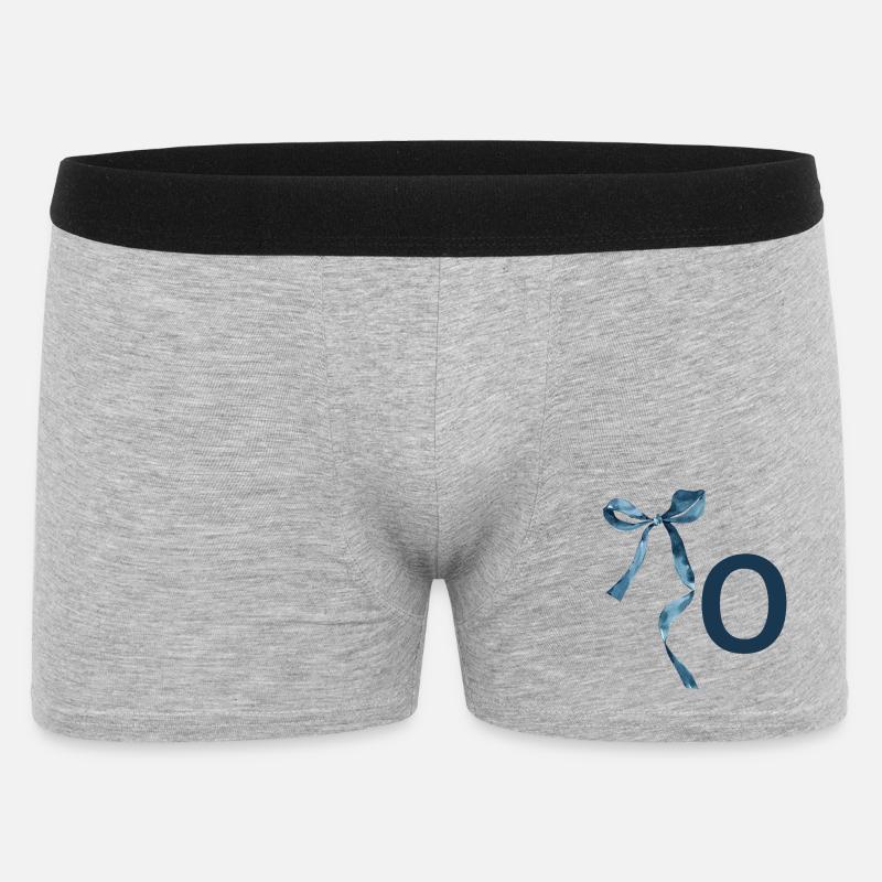 Monogramm oder Geschenkidee - Männer Boxer Shorts - Grau meliert