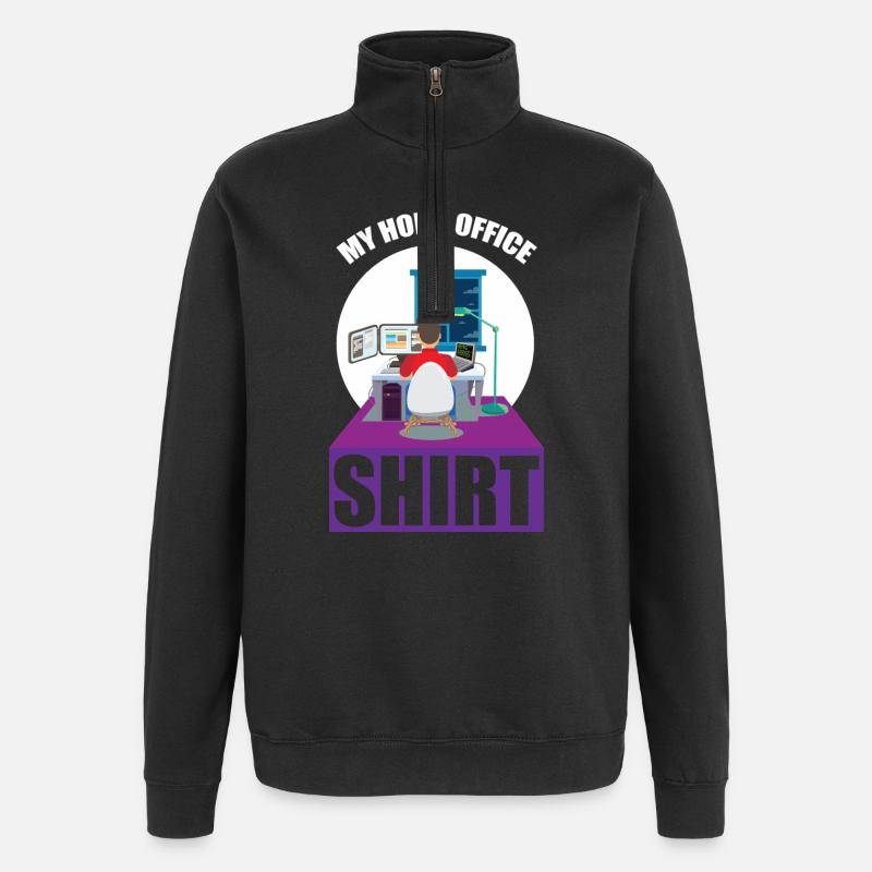 Night Shift Coder Programmer Desk Graphic - Quarter-Zip-Sweatshirt - Schwarz