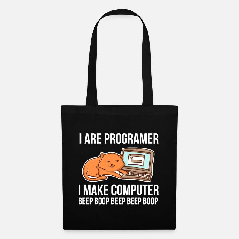 Programmer chat humor for coders and - Tote Bag - black