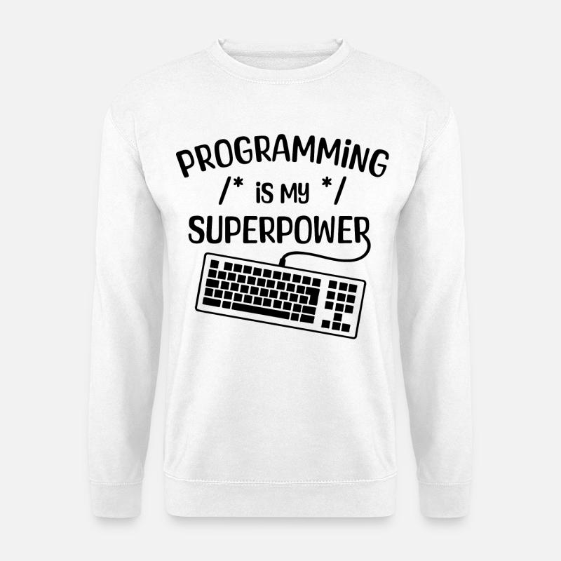 Computerfreak Statement Developer Programmierer - Unisex Pullover - Weiß