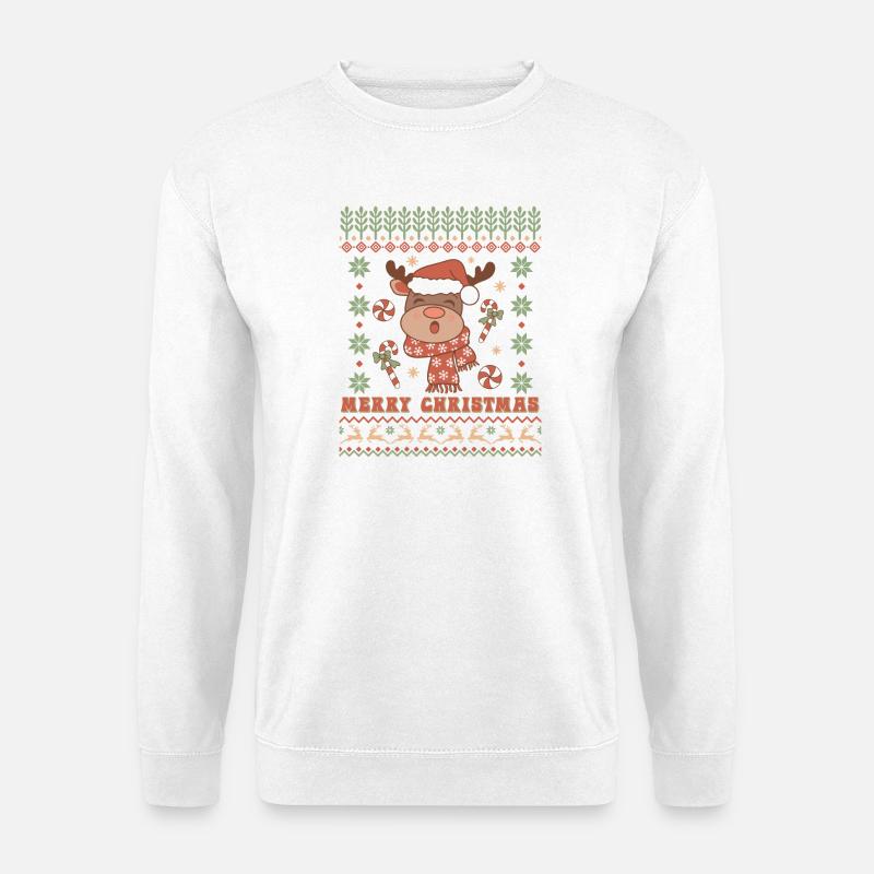 Hässlicher Weihnachtspullover - Unisex Pullover - Weiß