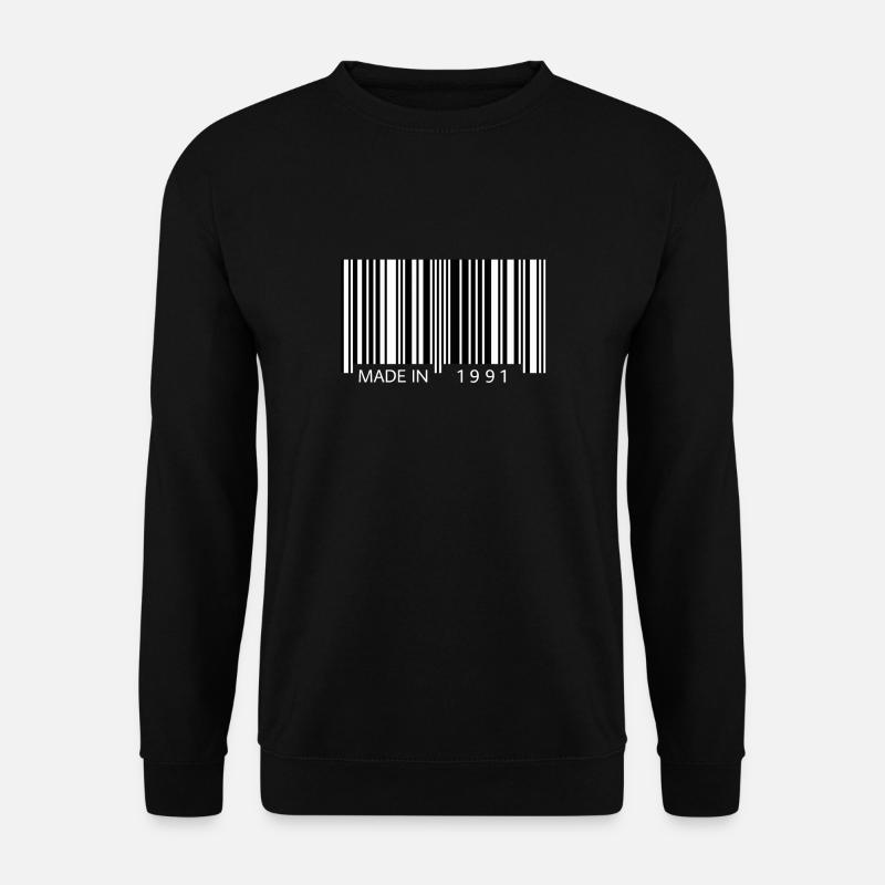 Made in 1991 Barcode Gift - Unisex Sweatshirt - black