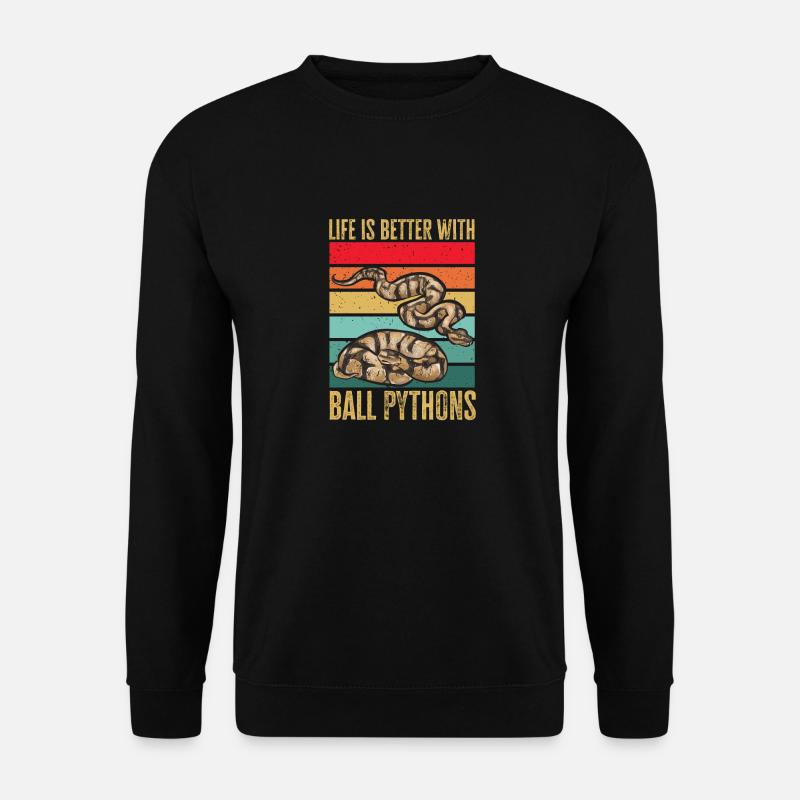 Ball Python Snake King Python - Unisex Sweatshirt - black