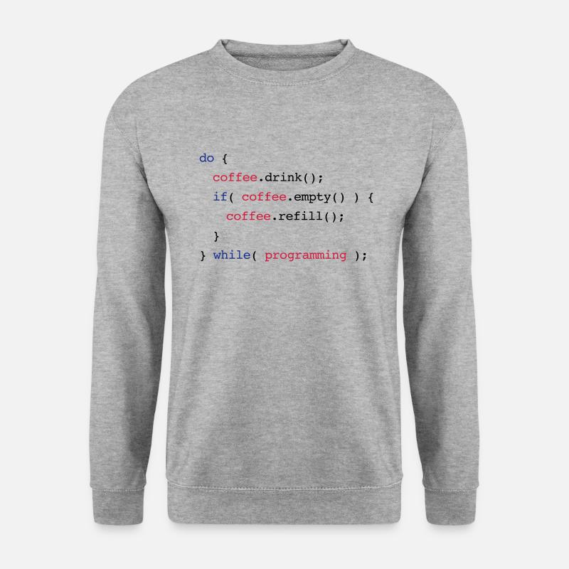 Code Coffee Refill Programming - Unisex Sweatshirt - salt & pepper